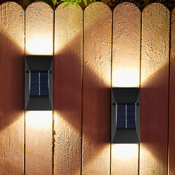 진성 태양광 6 LED 양면 빔벽등 (2P) 정원등 야외조명 벽등 조명등, 6구 양면벽등-옐로우
