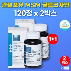 프리미엄 글루코사민 조인트 복합제제 서포트 허리에 뼈에 좋은 영양제 엠에스엠 앤 조인트 아세틸 글루코사민 MSM 식용 식이 유황 가루 복용법 히알루론산, 2박스