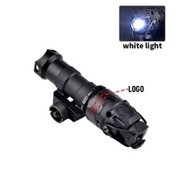 전술 IR 라이트 Kiji K1-10 적외선 손전등 야간 투시경 조명 20mm Picatinny 레일 AR15 HK416 M4 Airsoft 사냥 램프에 적합, 화이트 라이트 로고, 1개