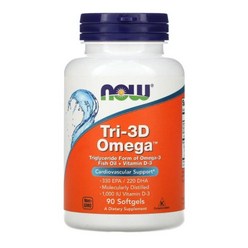 나우푸드 트라이 오메가 330 EPA 220 DHA 90캡슐 / NOW Foods Tri-3D Omega 90 Softgels, 1개