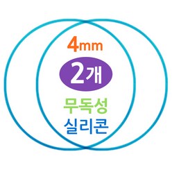 무독성 실리콘 식판뚜껑 고무패킹, 2개, 블루 4mm