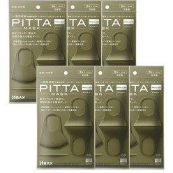 피타 마스크 PITTA MASK 폴리우레탄 향균 레귤러 (세탁가능) 카키 3매입 6팩