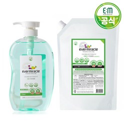 에버미라클 EM 친환경 주방세제 750ml+주방세제 리필 1.5L /비건인증/저자극/과일채소세정가능, EM주방세제 750ml + 주방세제리필 1.5L