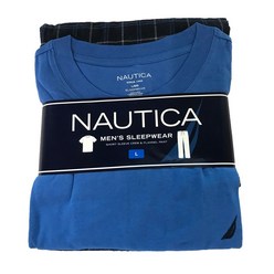 노티카 남자용 파자마 세트 티셔츠와 체크 무늬 팬츠 스타 사파이어 블루