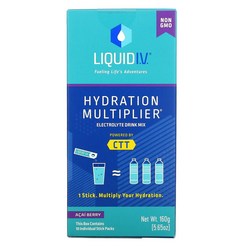 Liquid I.V. Hydration Multiplier Electrolyte Drink Mix Acai Berry 10 Stick Packs 0.56 oz 16 g Each, 10개