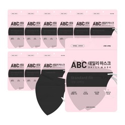 [100매] ABC 에이비씨 데일리 황사방역용 마스크 대형 KF94 10매입 10개, 10개입, 검정색
