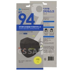 KF94 블랙 대형 30매 와이제이씨 끈조절 황사 미세먼지 마스크, 단품, 30개