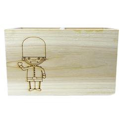 리브로스 NEW DIY 원목 캐릭터 2칸 나무 연필꽂이 만들기 펜꽂이 디자인 연필통-영국, 영국