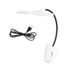 GHSHOP 가벼운 USB 피아노 악보 빛 사무실을 위한 LED 책상용 램프에 가동 가능한 클립, ABS, 하얀색