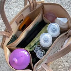 고급 데일리 아기 기저귀가방 + 파우치증정 가벼운 캔버스 방수 국민 이너백, 베이지