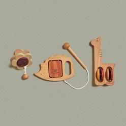 [숲소리] 신나는악기세트 영유아 원목 블럭 교구 장난감 선물, 2) 단품+각인메시지 (배송메시지에 입력)