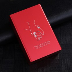 담배 상자 금속 알루미늄 합금 자동 슬라이딩 담배 케이스 컨테이너 여자 친구 남자 친구를위한 휴대용 빨간색 흡연 선물