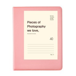 문구백서 비비드 5x7 포켓식 포토앨범 40매 5_colors, 5x7 (핑크) -백지