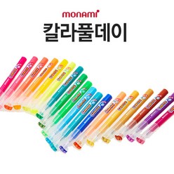 모나미 칼라풀데이 형광펜 12개입 / 18가지 색상 수성펜 / 형광마카 / 하이라이터, CD15 Dark Gold 12개입