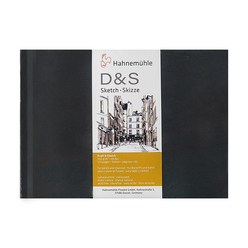 하네뮬레 D&S 스케치북 140g A6 풍경형 62매 블랙커버, 단품
