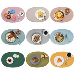 엘린까사 국내산 타원형 실리콘 테이블 매트 대형 식탁 미끄럼방지 방수 2인~4인set, 4인, 핑크