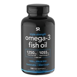 스포츠리서치 트리플 스트렝스 오메가-3 피쉬오일 1250mg 150 sg Sports Research Triple Strength Omega-3 Fish Oil 1250, 150정, 1개