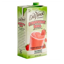DaVinci Gourmet Strawberry Bomb Real Fruit Smoothie Mix 다빈치 고메 딸기 밤 스무디 64oz(1.89L)