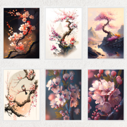 [아담스튜디오] 인테리어 포스터 벚꽃 10종 Part. 2, 그림 09, MDF우드 500x700mm
