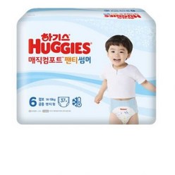 하기스 2022 매직팬티 컴포트 썸머 팬티형 기저귀 공용 점보형 6단계(14~19kg), 70매