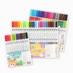 수성 얇은 트윈 사인펜 싸인펜 12색 24색 36색 세트 유치원 초등학교 학용품 미술용품