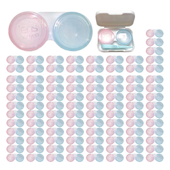 렌즈소녀 캔디 소프트 렌즈케이스, 100개, 핑크+블루