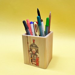 DIY 원목 사각형 캐릭터 나무연필꽂이 만들기/펜꽂이/연필통 - 이탈리아
