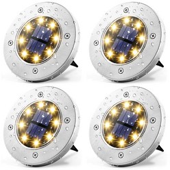 태양광 8LED 정원등 X 4개입 잔디등 바닥등 계단 조명 태양열 야외 전등 JS8LED-4P, 노란빛-4P