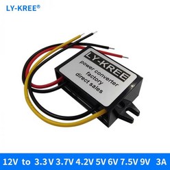 12v ~ 5v 컨버터 3.3V 3.7V 4.2V 6V 7.5V 9V DC 변압기 3A 벅 모듈 전원 어댑터 컨트롤러 레귤레이터 인버터, 12V to 9V 3A