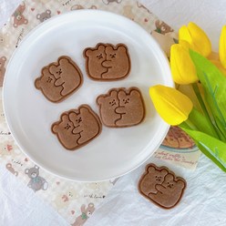 찰떡콩떡 곰돌이 커플 쿠키커터 / 곰인형 모양 쿠키틀 / 동물모양 키즈 베이킹, 1개