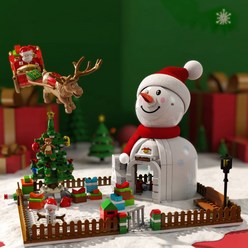 파이 크리스마스 트리 눈사람 레고 블록 시리즈 3종, 눈사람 하우스 선물세트, 눈사람 하우스 선물세트