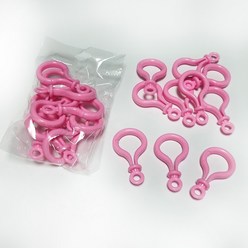 재니야 두꺼운 플라스틱 키링 고리 부자재 전구형 열쇠고리 재료, [2] 분홍, 50개