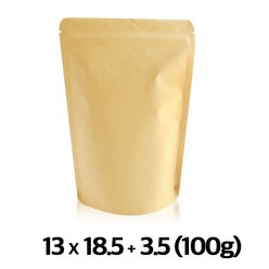 [이지포장] 크라프트 지퍼스탠드 커피봉투 100g 50매 밸브형 가능