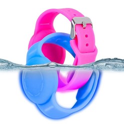 SUPERNIGHT 아동용 에어태그 팔찌 2팩 조절 가능한 분실 방지 손목 밴드 숨겨진 에어 태그 홀더 아동용 애플 에어 태그 시계 밴드와 호환되는 경량 GPS 트래커 (투명, Blue+Pink