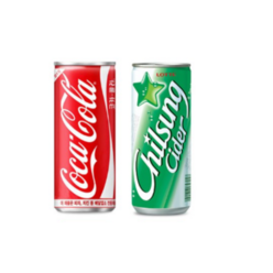 코카콜라 코카콜라&칠성사이다 250ml X 각15개 (총30개) 콜라 사이다 탄산음료 탄산수 탄산 음료수 음료, 30개