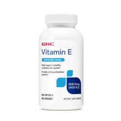 GNC 비타민 E 268.5mg 400IU 소프트젤 글루텐 프리 무설탕, 180정, 1개