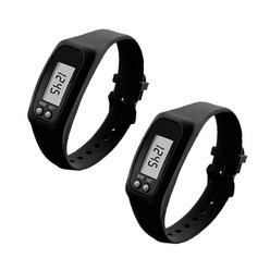 [구매자추천] 1+1 만보기 시계 디지털 손목만보계 팔찌, 만보기시계-블랙