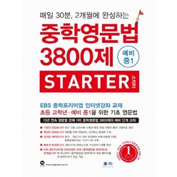 중학영문법 3800제 스타터 예비 중1, 마더텅, 영어영역