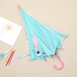 디즈니 55 주토피아 페이스 투명 비닐 아동 장우산