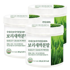 푸른들판 국내산 보리새싹 분말 가루 100% HACCP 인증 새싹보리 차 보리어린잎 새싹보리순, 280g, 3개