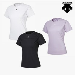 데상트 여성 에센셜 폴리스판 소재 기능성 반팔 티셔츠(흡습속건) SN322PTS71