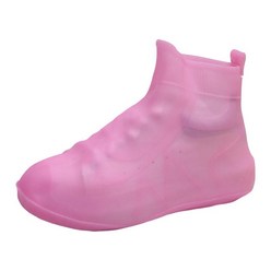 방수 신발 커버 신발 프로텍터 재사용 가능한 접이식 내구성 레인 슈 커버 오버 슈 여행 비 야외 여성 유니섹스, 37-39cm, TPE, 분홍색, 1개