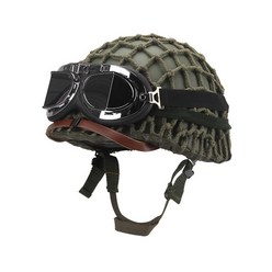 iokora 밀리터리 택티컬 미군 스포츠 전투 군용 방탄 전술 헬멧 167162, 05 세트4: M1철모 굵은망 밴드 고글, 1개