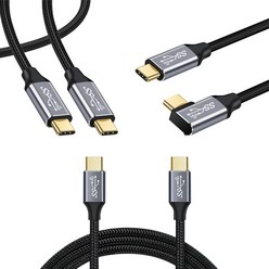 100W CtoC PD 타입 USB3.1 Gen2 고속충전 케이블 4K 미러링 일반형 ㄱ자형, USB3.1Gen2 케이블 1M 일반형, 1개
