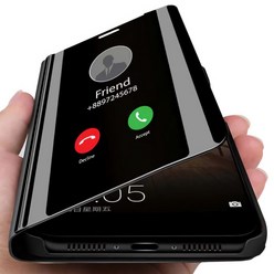 삼성 갤럭시 S22 시리즈 초슬림 미러 뷰 커버 클리어뷰 스탠딩 슬림 하드 플립형 핸드폰 케이스