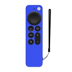 GRAYCO 2021 애플 TV 4K 6세대 리모컨 컬러 풀커버 케이스 BLACK + 손목 스트랩, BLUE