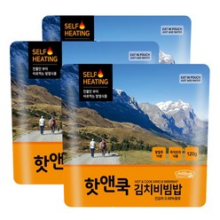 전투식량 발열팩 핫앤쿡 김치비빔밥 120g x 3개세트, 3개