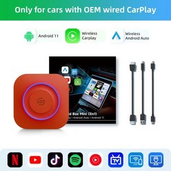 카링킷프로 카링킷 3.0 4.0 AuroraLink 카플레이 AI 박스 Android 11 TV 박스 무선 CarPlay 어댑터 무선 Android 자동 어댑터 Netflix Yo, 2.CarPlay Box - Red 색상