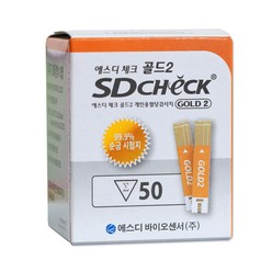 SD 에스디 체크 골드2 혈당시험지 스트립 50매입, 단품