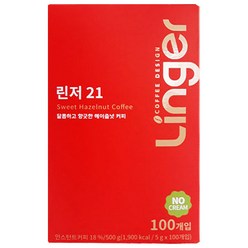 린저21 헤이즐넛향 커피믹스 스틱형, 5g, 100개입, 300개